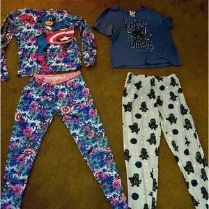 Girls pajama bundle- captain America and Star Wars